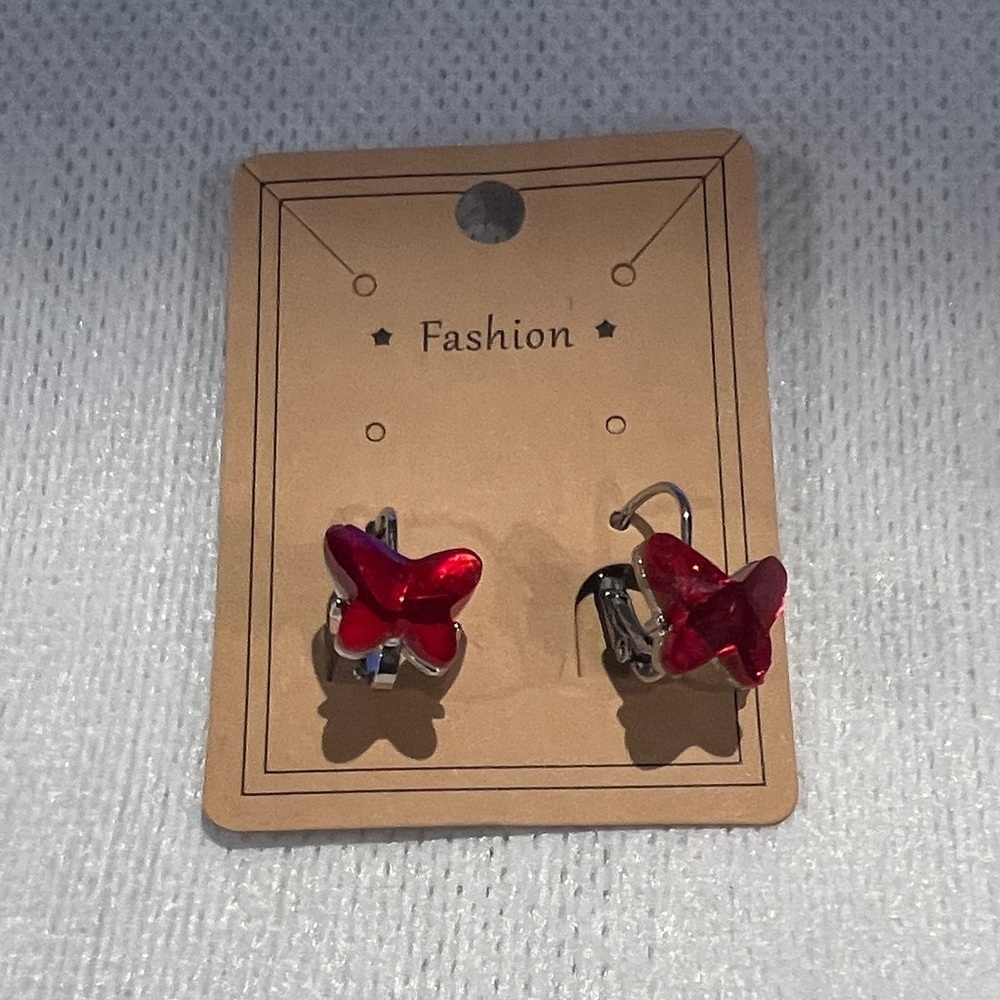 Chic Red Butterfly Earrings